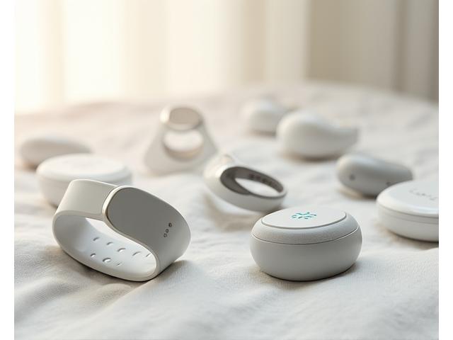 A variety of health supplements and wellness devices neatly arranged, representing product reviews.
