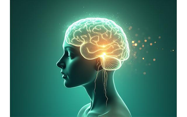 A subtle graphic representation of neural networks or brain activity with a person looking focused, symbolizing cognitive clarity and brain health protocols.