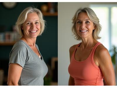 Emma's before and after fitness journey photo